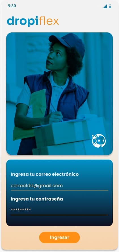 Delivery Fleet App interface