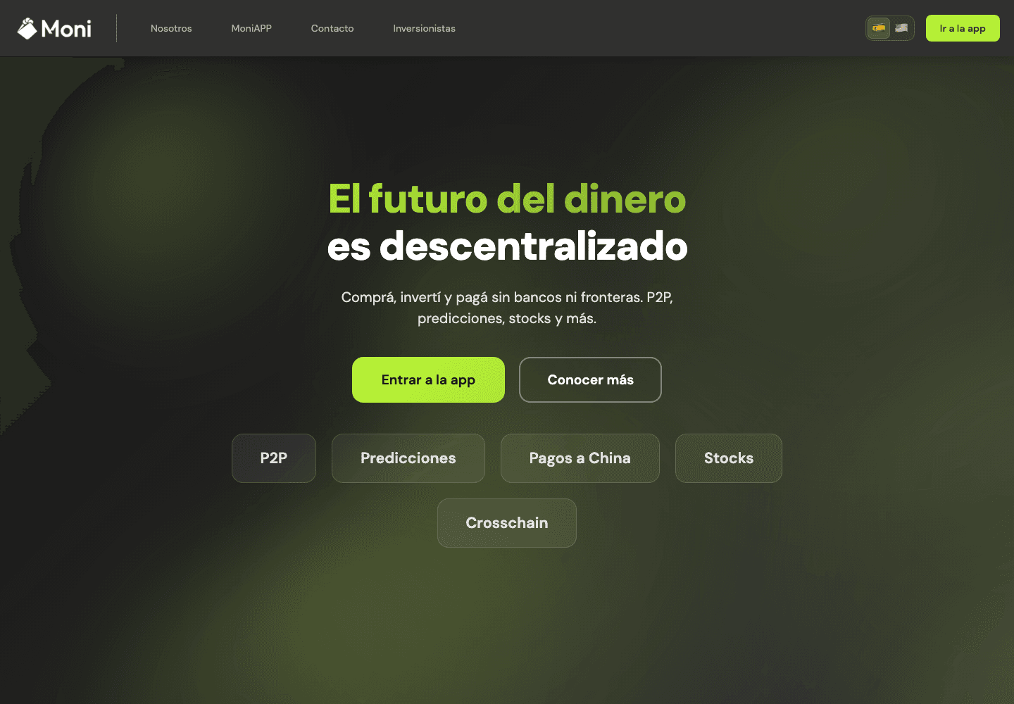 Moni project interface